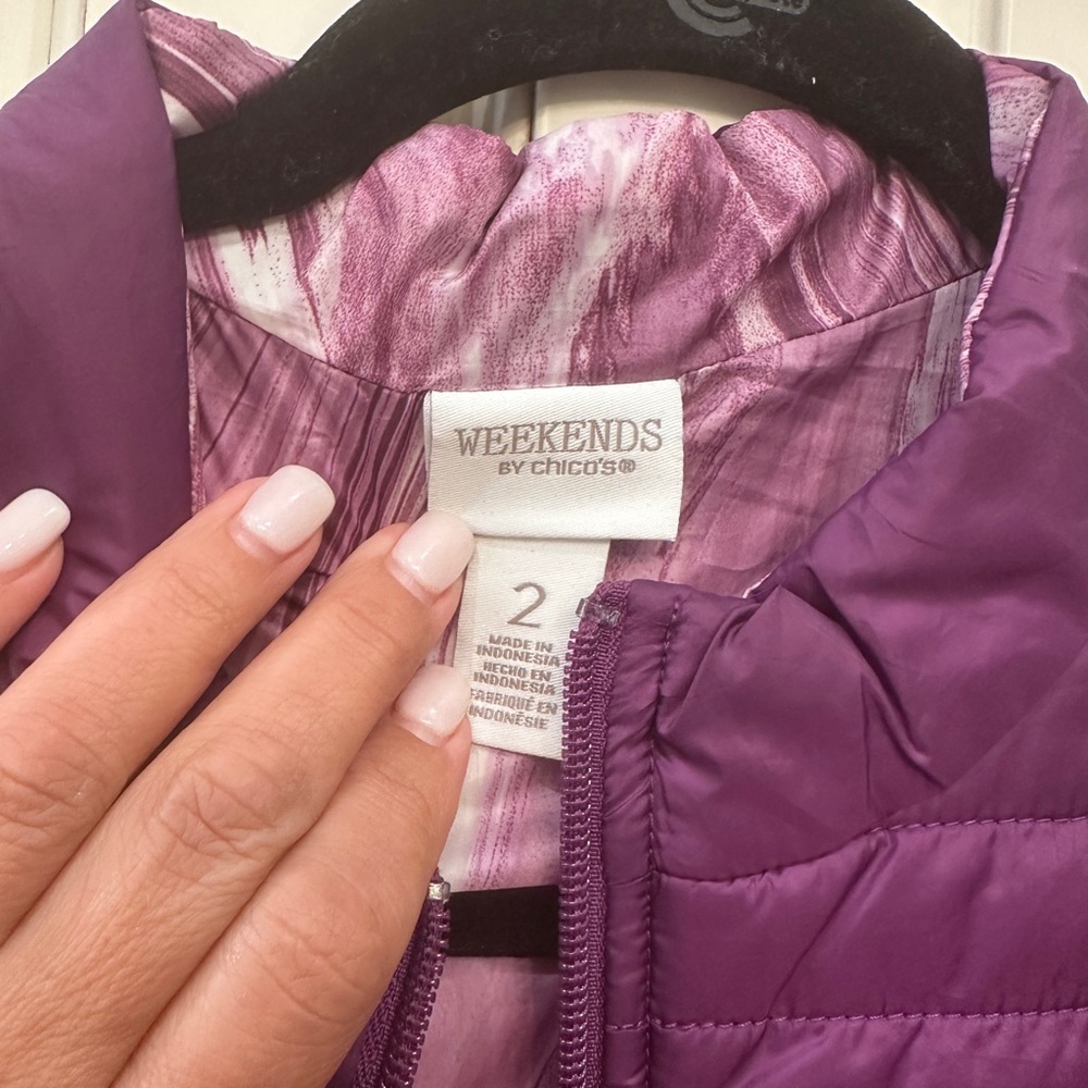 Chico's Women's Purple Quilted Vest - Picture 3 of 6